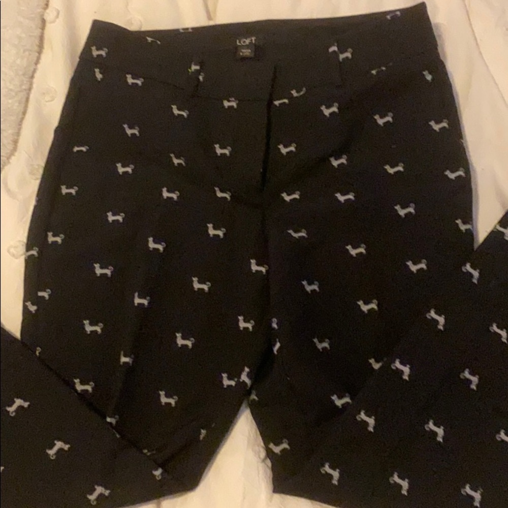 LOFT Marisa Fit Pant Dog Print